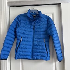 Sunice Men's Goose Down Puffer‎ Jacket Blue Sz S Snow Skiing Insulated